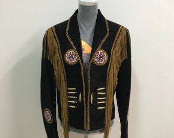 Fringe Detail Luxe Button-Up Jacket