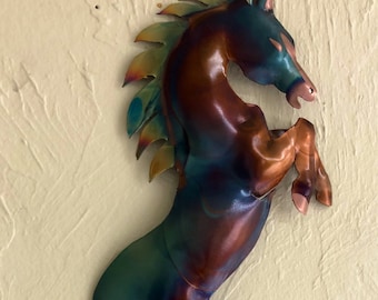 Rearing Horse, Fire colored Copper