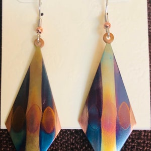 Flame Colored Kite Drop Earrings image 2