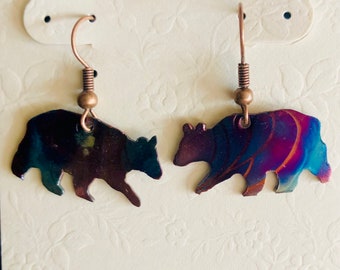 Bear, Flame Painted Copper