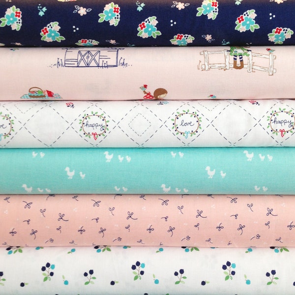 Country Girls, Fat Quarter Bundle of 6 , Tasha Noel , Riley Blake