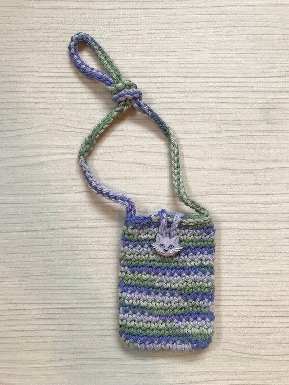 Tiny Crochet Cat Bag, Crochet Belt Bag with Cat B… - image 2