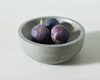 Stone alike unique handmade ceramic bowl, decorative bowl, cool loft style bowl, gray mat vase