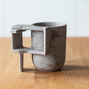 Sci-Fi style handmade ceramic mug, cyberpunk mug, cool loft coffee / tea mug, architecture mug, geometrical shape mug