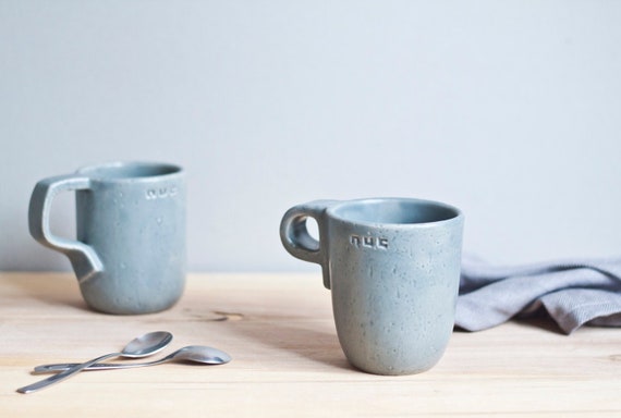 Letter P Initial Mug Unique Handmade Ceramic Mug Gray Etsy