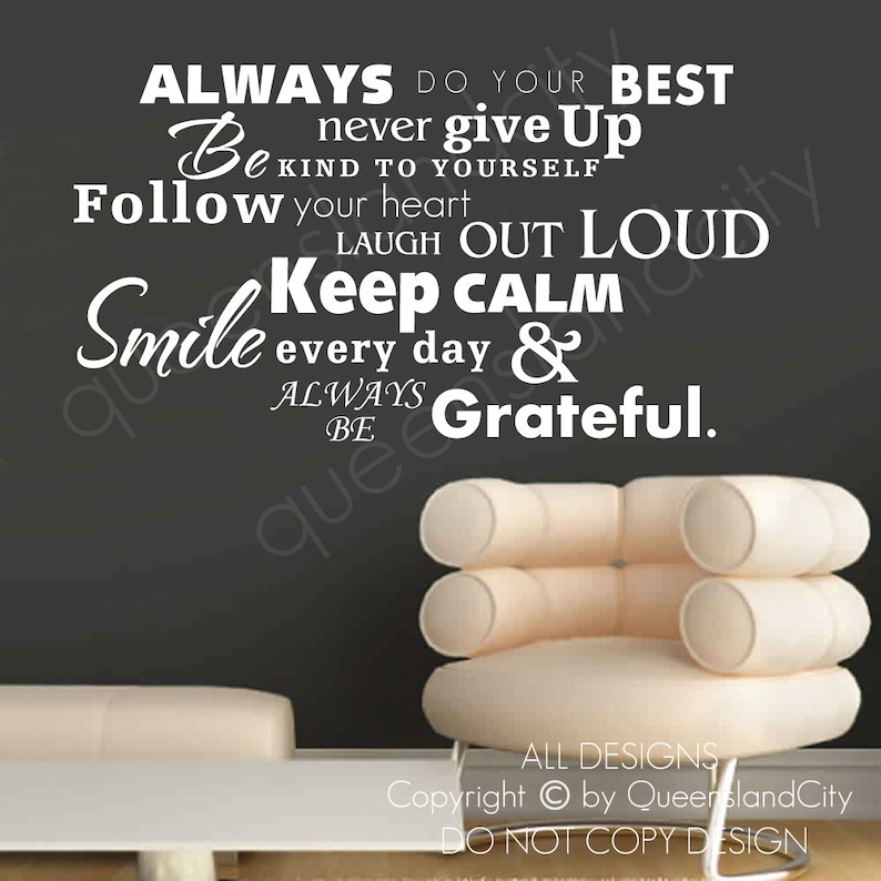 Always Do Your Best.. Inspirational Wall Quote Art Decal Vinyl Etsy