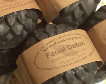 Facial Detox - Organic Coconut Milk & Activated Charcoal Facial All Natural Soap - facial bar soap - soap gift - facial soap - soap