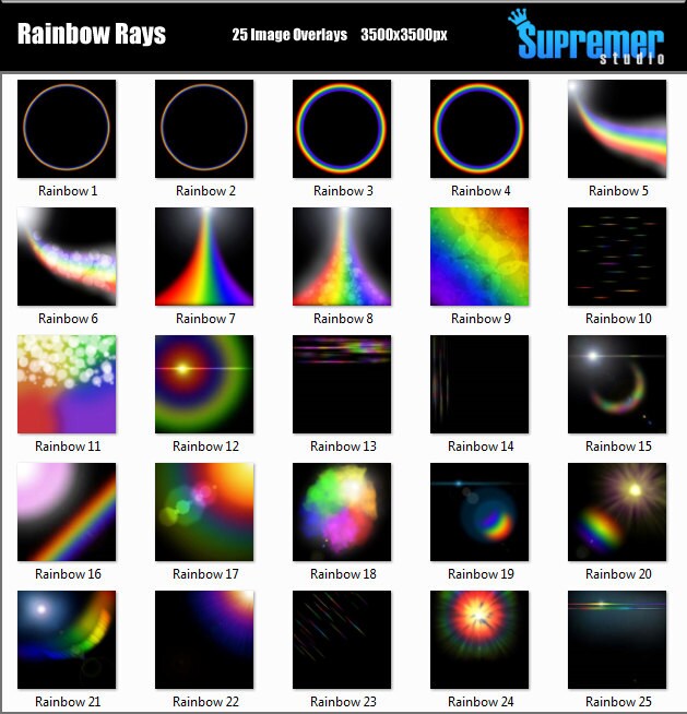 25 Actions Overlays Rainbow Lens Flare Solar Flare Etsy