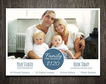 Photography Marketing Template - Photoshop Template for Photographers - Photography Template Family - Flyer Postcard Newsletter MT014