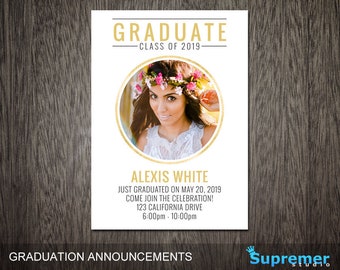 Graduation Announcement - Graduation Invitation Template for Photoshop - Senior Announcement Template - Graduation Card PSD