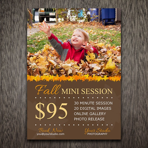 Fall Mini Session Template - Photography Marketing Template - Photoshop Template for Photographers - Photography Template MT032