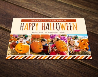 Halloween Card Template - Holiday Card Template - Photoshop Templates - Photography Postcard PSD - Photo Greeting Card HC001