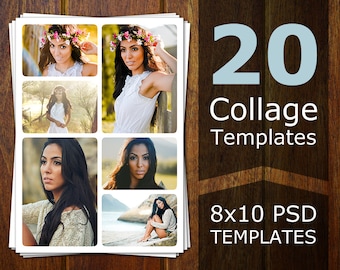 Photoshop Collage Templates - Photo Collage Templates - Storyboard Templates - PSD Templates - Photography Photo Templates Flyer CT002