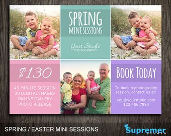 Easter Mini Session - Spring Mini Session - Photoshop Marketing Template - Photography Marketing PSD Template MT063