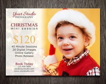 Christmas Mini Sessions Template - Christmas Photography Template - Marketing Photoshop PSD - Flyer Postcard Newsletter MT047