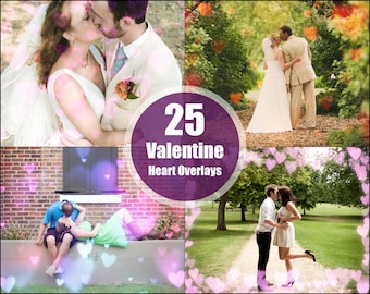 Valentine's Day Photoshop Heart Overlay Bokeh Texture