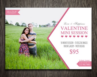Valentine Mini Session - Valentine's Day Photoshop Marketing Template - Photography Marketing PSD Template MT057