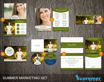 Summer Marketing Template Set - Photography Mini Sessions, Price List, dvd cd Templates & More - Photoshop PSD MST006