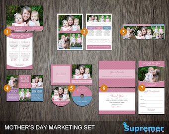 Photography Mother's Day Marketing Template Set - Mini Sessions, Price List, dvd cd Templates & More - Photoshop PSD MST002