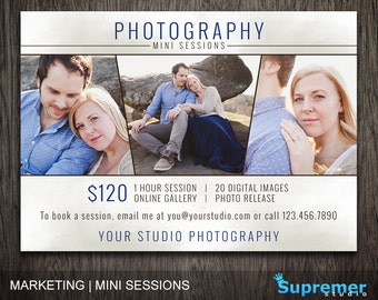 Photography Mini Sessions - Photoshop Marketing Card - Marketing Template PSD - Photoshop Template PSD - Marketing Card Template MTA011