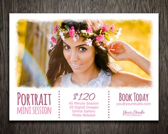 Photography Marketing Board Template - Mini Session Template Flyer Postcard Photoshop PSD MT026