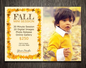 Fall Mini Session Template - Photography Marketing Template - Photoshop Template for Photographers - Photography Template MT030