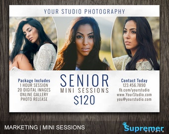 Senior Marketing Card - Senior Marketing Template PSD - Senior Photoshop Template - Photoshop Marketing Template PSD 5x7 Card MTA012