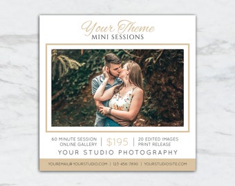 Mini Session Template - Photography Photoshop Template Card PSD - Photo Marketing Board Printable MS901