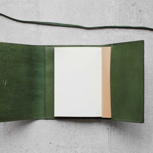 Green Handmade Refillable Leather Journal Notebook/ Book Cover A6 - Etsy