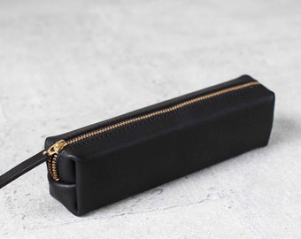 Black classy leather pencil case/pen Pouch