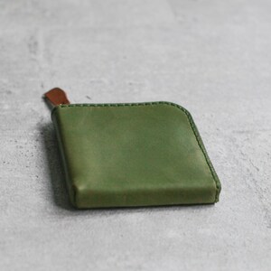 IJUN Men's Bi-Fold Wallet - Vegetable Tanned Cowhide Leather With Zipper Coin Purse, Orange