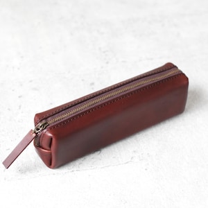 Custodia per matita/penna in pelle di classe marrone