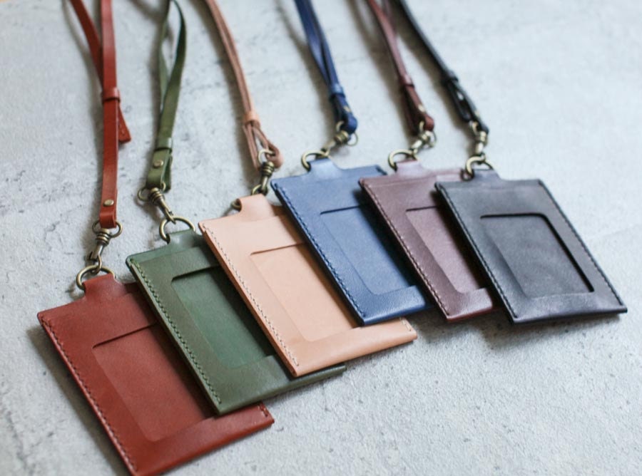 Handmade leather ID card case / holder/ badge holder Etsy