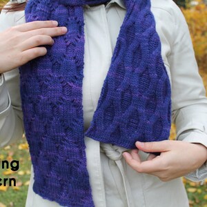 PDF Knitting Pattern: Texture Times Two Scarf, reversible cabled scarf in worsted weight yarn