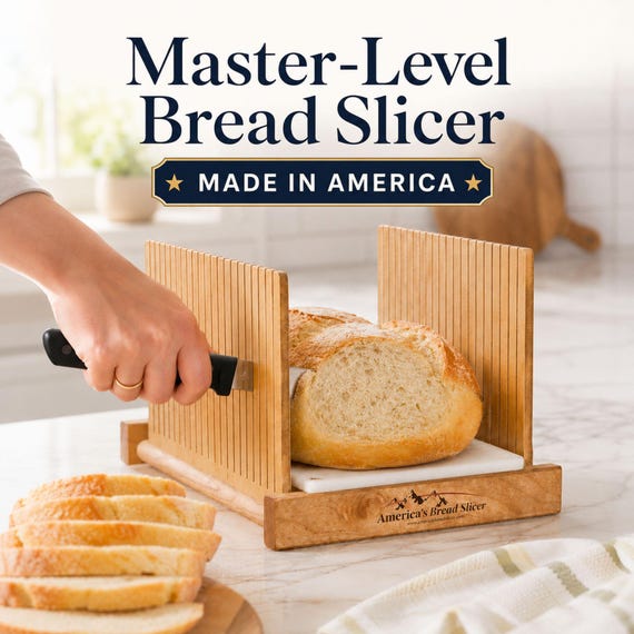 Master-Level Bread Slicer, Great For Homemade Bread Or Unsliced Store Bought. Perfectly Cut Slices Every Time! A Great Gift For Bread Lovers
