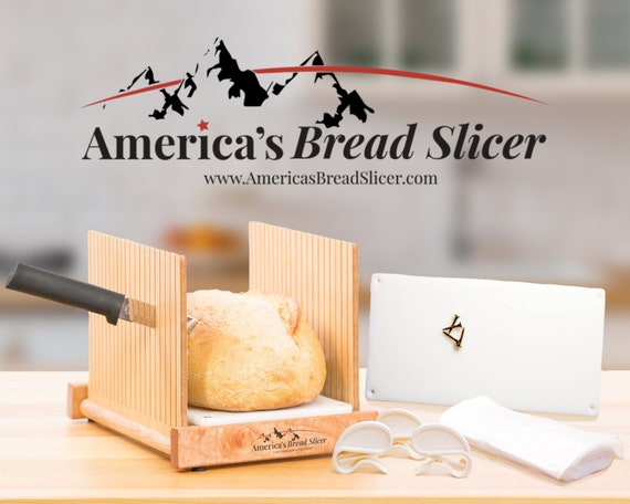 America's Bread Slicer, Great for Homemade Bread or Unsliced Store Bought.  Perfectly Cut Slices Every Time A Great Gift for Bread Lovers 