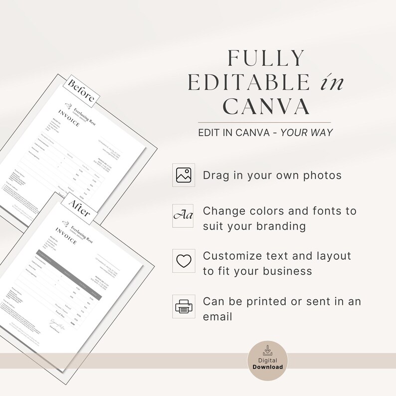 Funeral Invoice Template, Editable Canva Form for Funeral Services (US ...
