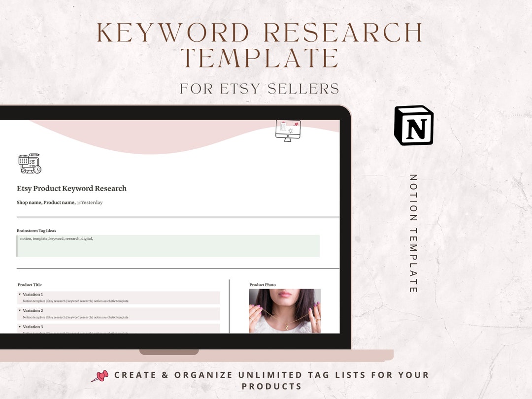 Digital Planner Notion Template, Keyword Research Tool for Etsy Product ...