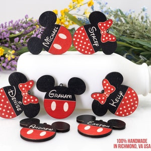 Personalized Mickey Mouse Ornaments Minnie Mouse Ornaments Custom Disney Ornament Decorations for Christmas, Hanukkah Disney Memories image 1