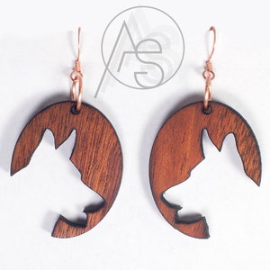 German Shepherd Earrings, Dog Earrings, Dog Jewelry, GSD Earrings, Wood Earrings for Dog Lover Gift for Her, Handmade Earrings