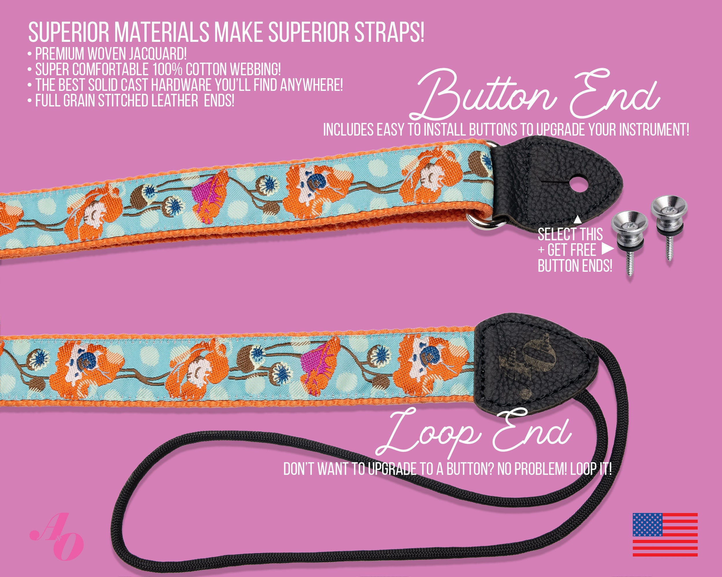 Poppy Drop Strap for Ukulele Mandolin Banjo Bass Guitar Etsy UK