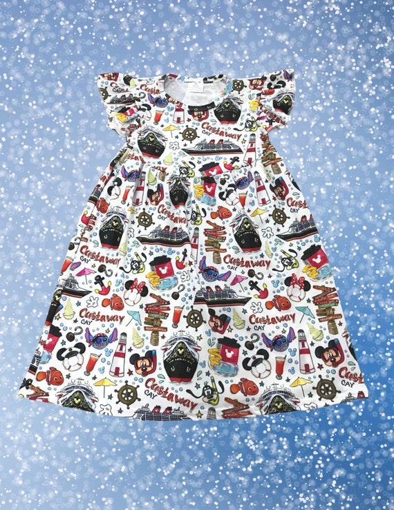 Disney Cruise Dress for Girls, Toddler Disney Outfit, Summer Vacation Dress, Pool Outfit Girl, Cruise Outfit
