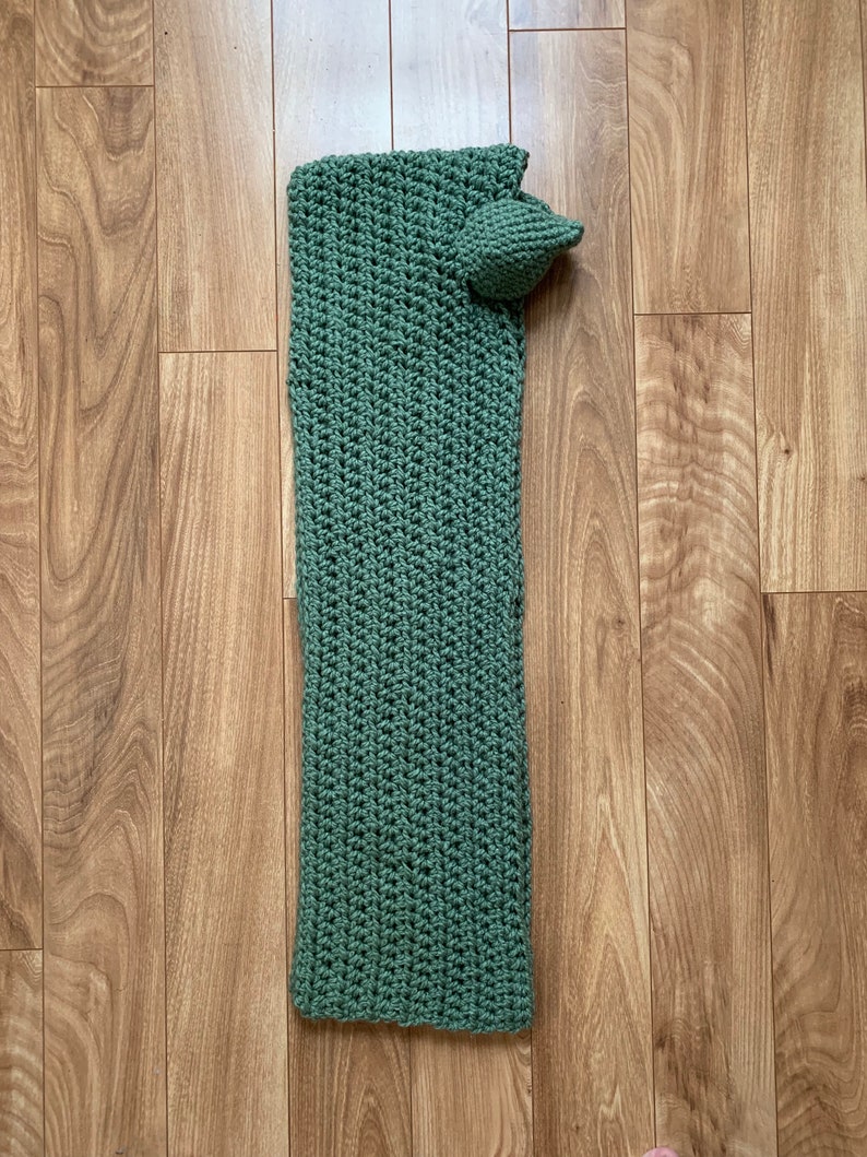 PATTERN Green Alien Hooded Scarf Revised, 2023 image 3