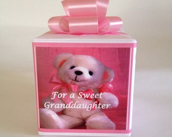 Teddy bear Music box wrapped as a gift