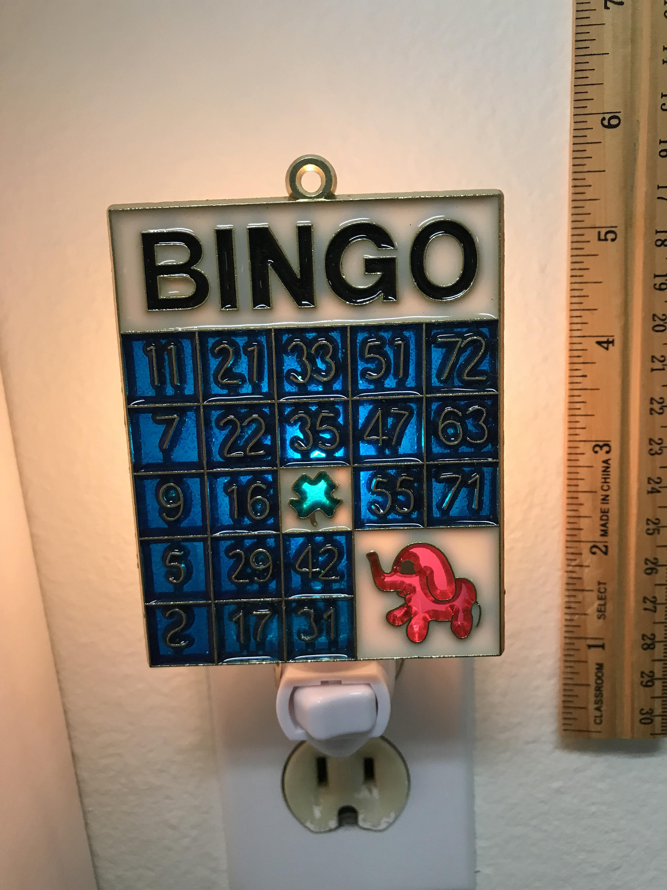 Bingo card Night Light Etsy