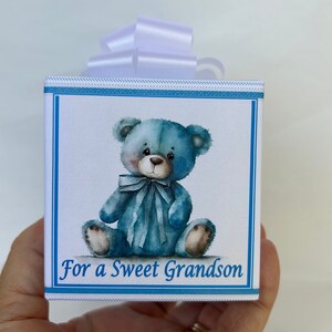 Teddy bear Music box with personalization, wrapped as a gift