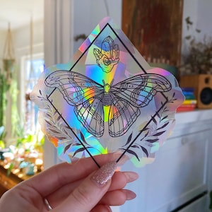 Moth Suncatcher | Window Decal | Rainbow Maker | Prism | Vinyl