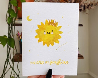 You Are My Sunshine | Greeting Card | Art | Illustration | Watercolor | Sun