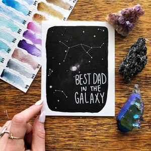 Best Dad In the Galaxy Greeting Card Constellation Father image 2