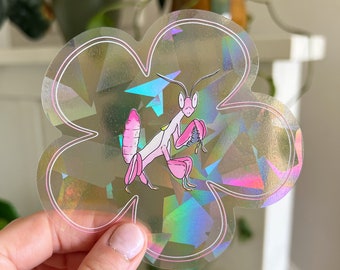 Orchid Mantis Suncatcher | Window Decal | Rainbow Maker | Prism | Vinyl